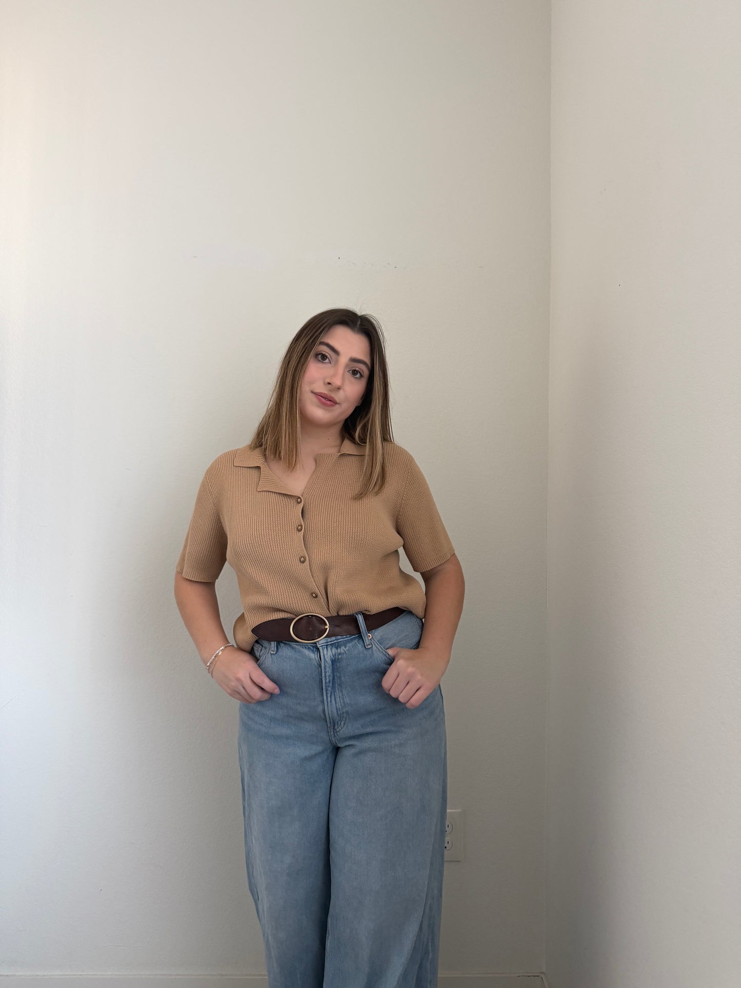 Camelback Textured Short Sleeve Top (XL)