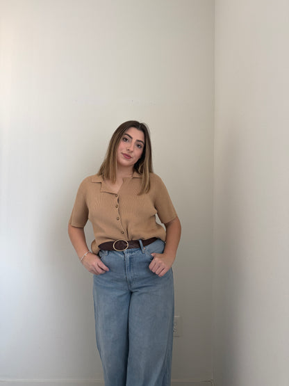 Camelback Textured Short Sleeve Top (XL)