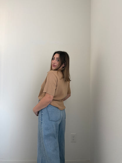 Camelback Textured Short Sleeve Top (XL)