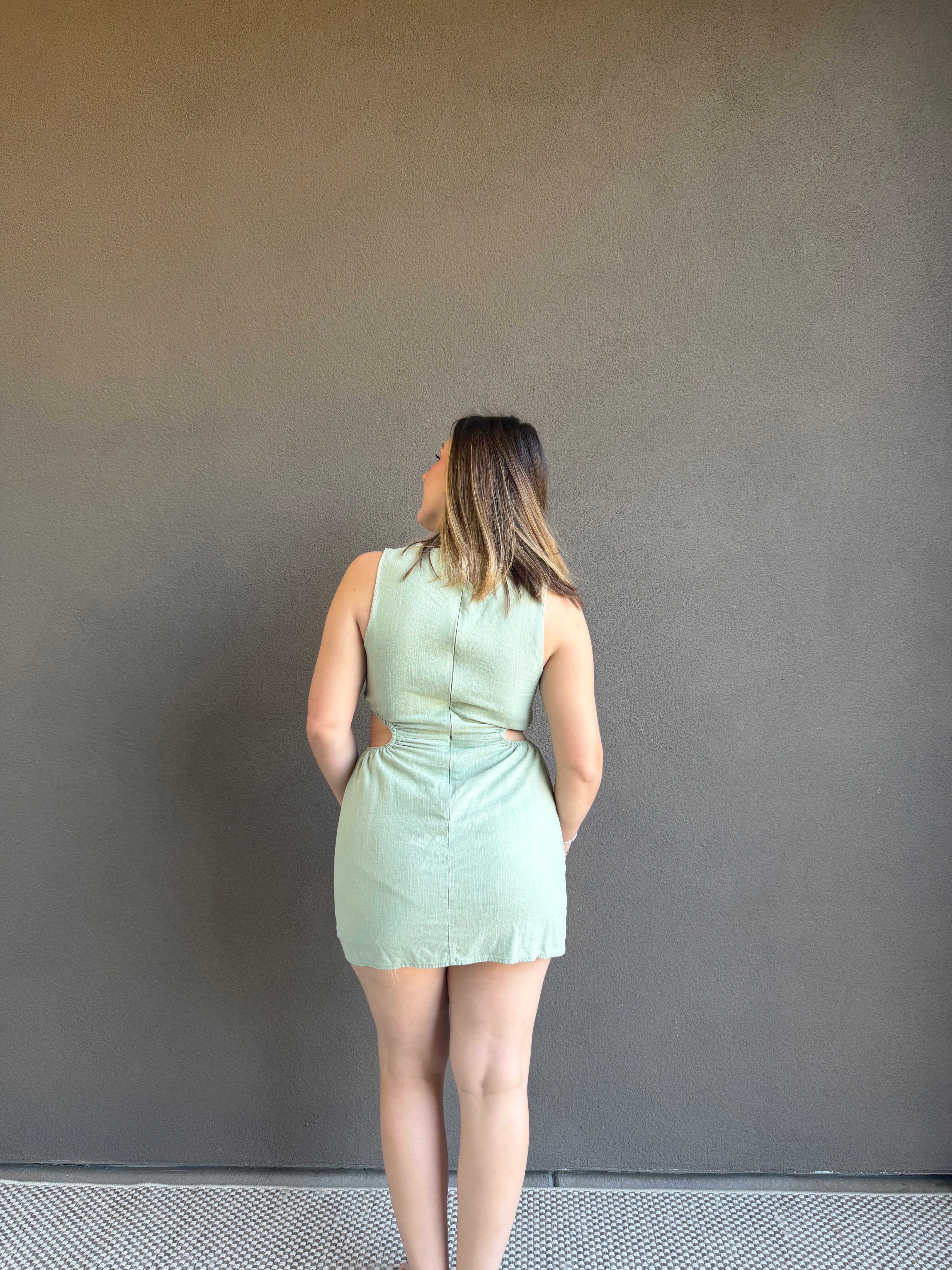 Sage Cut-out Mini Dress (8)