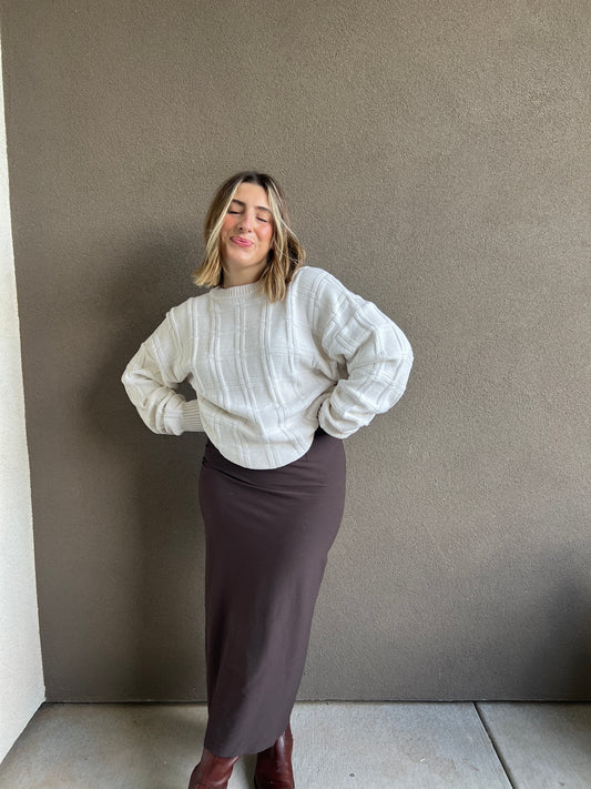 Brown Eileen Fisher Midi Skirt (XS)