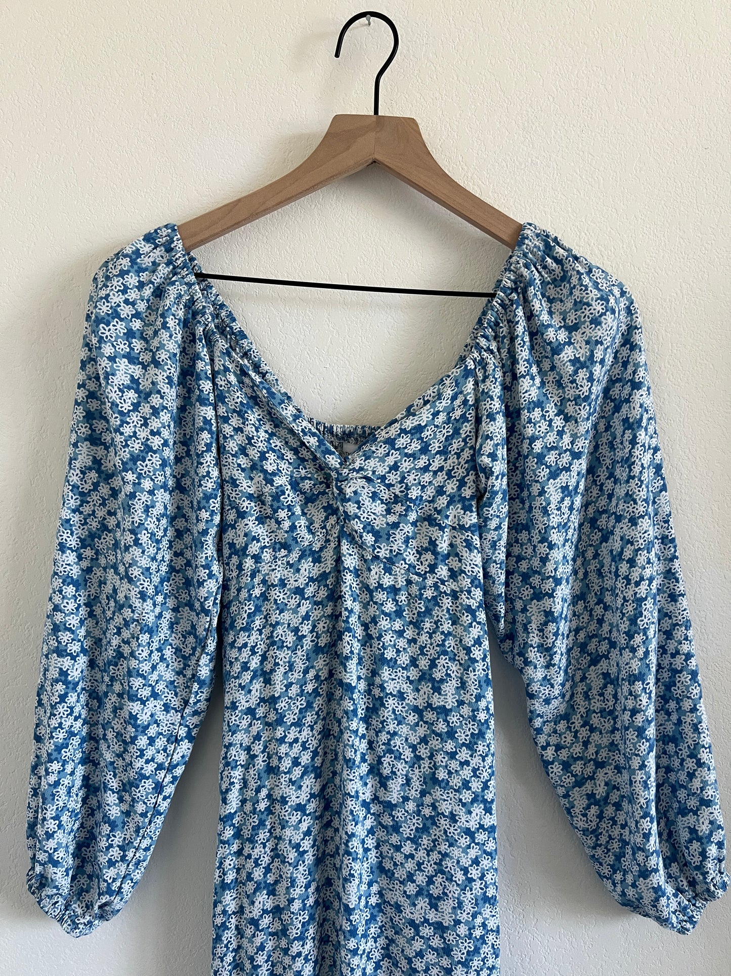 Blue Floral Midi Dress (2)