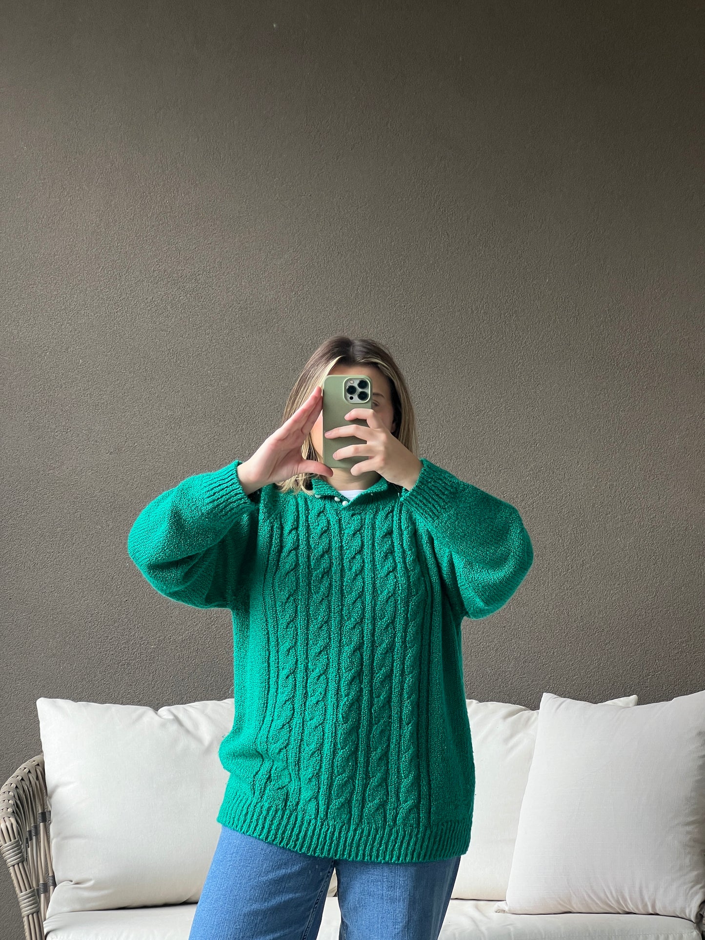 Vintage Emerald Sweater (L)