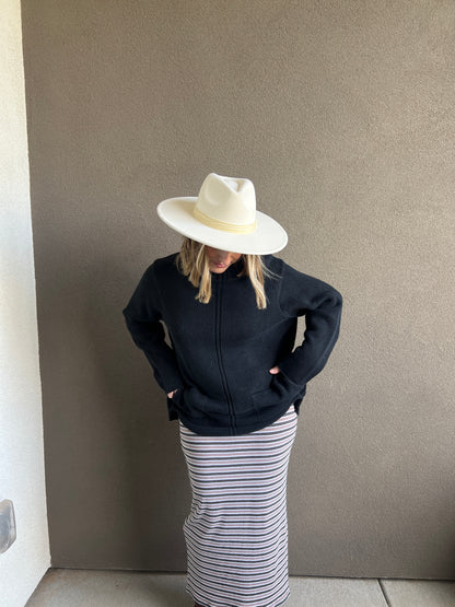 Black Vintage Pocket Sweater (OS)