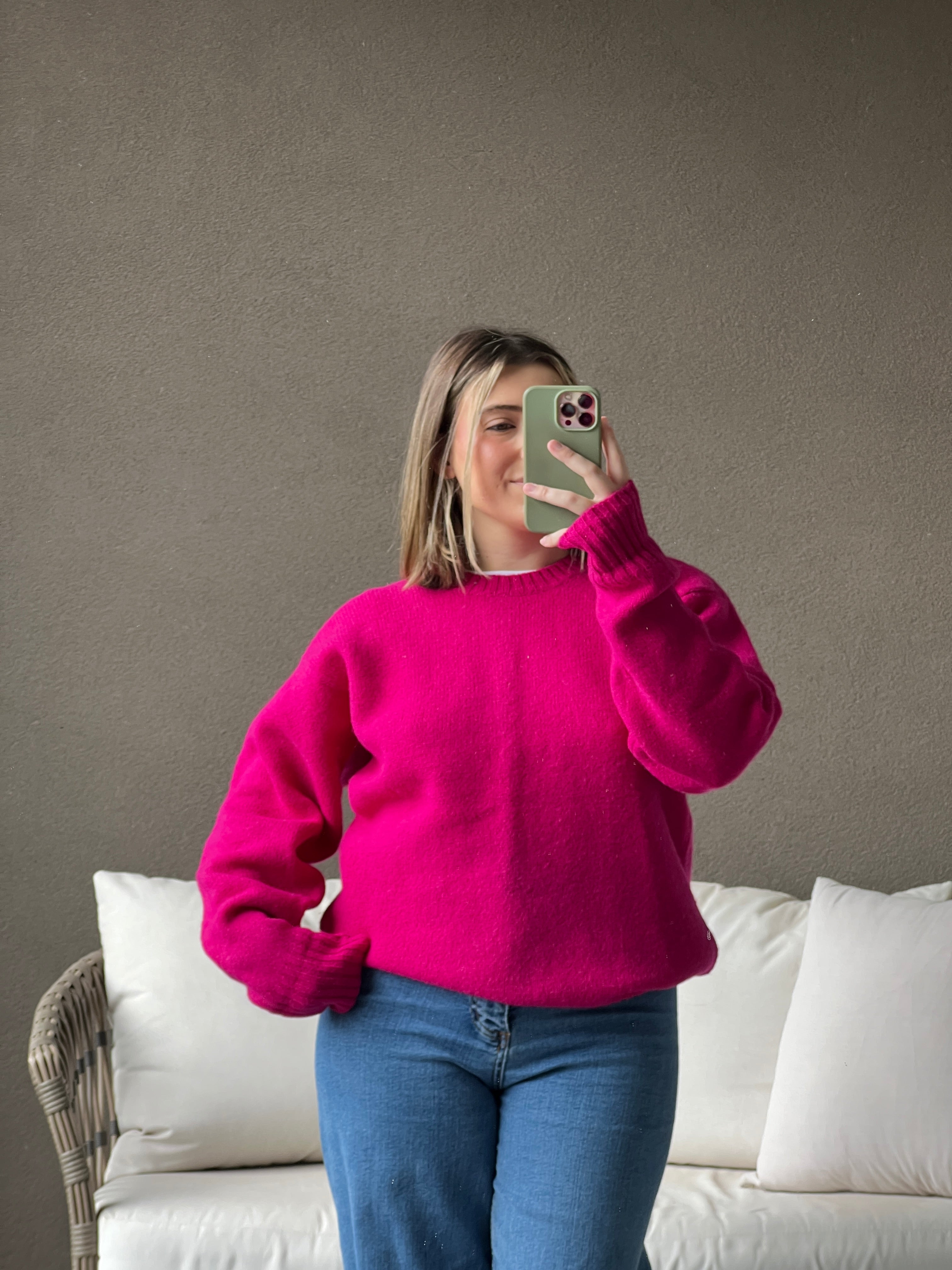 Hot Pink Wool Sweater (M)