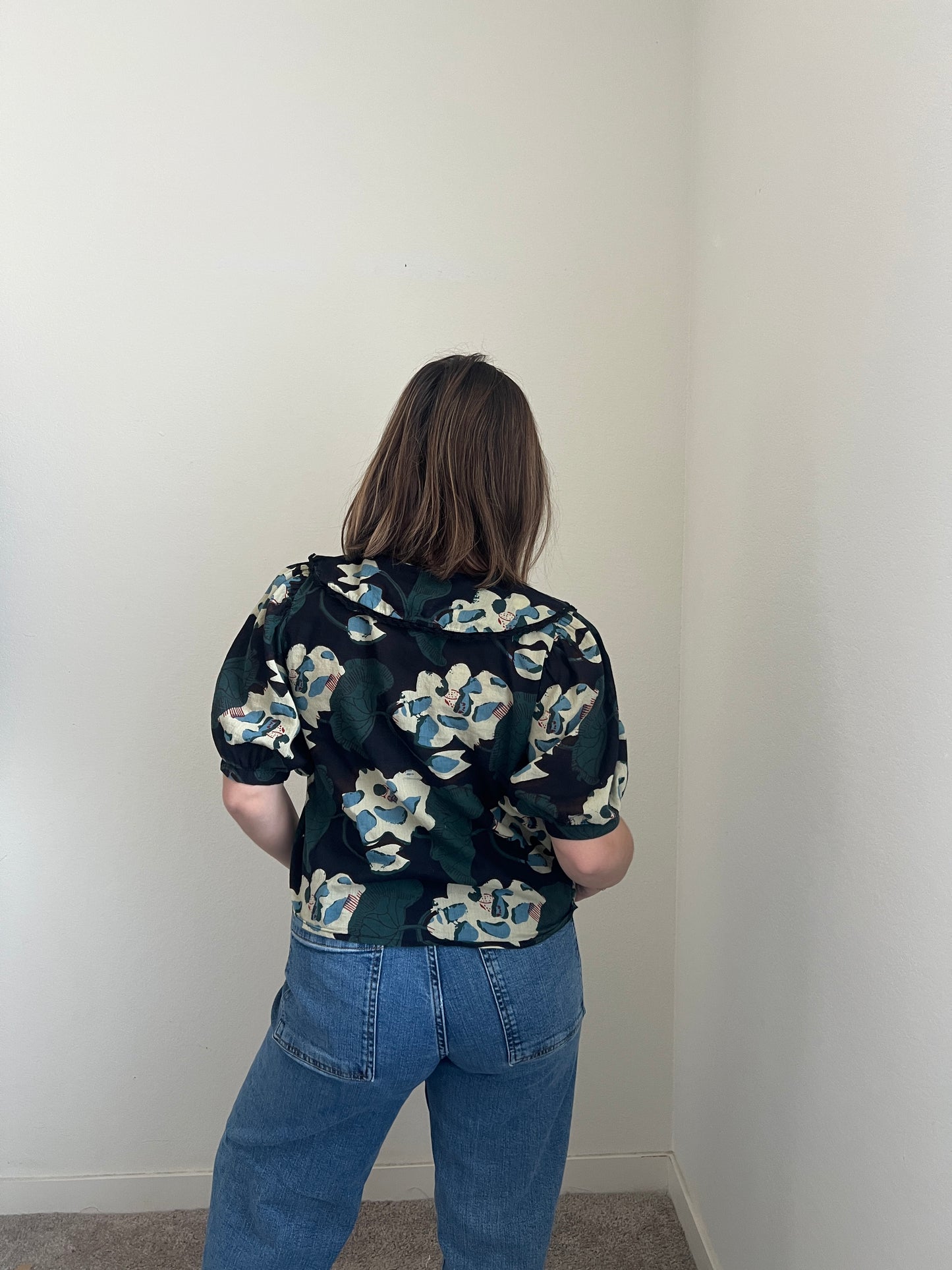 Printed Collared Blouse