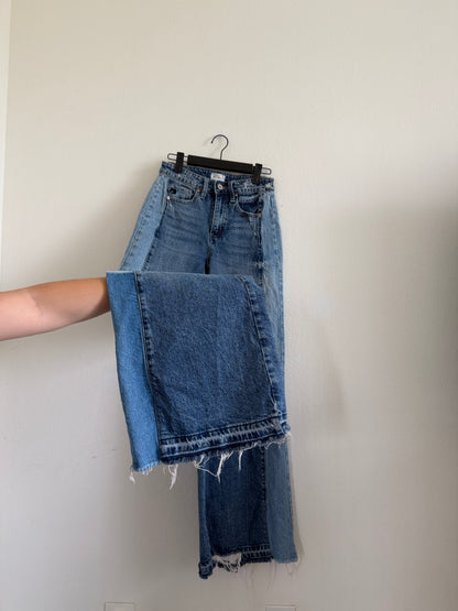Split Color Wide Leg Jeans (26"W)