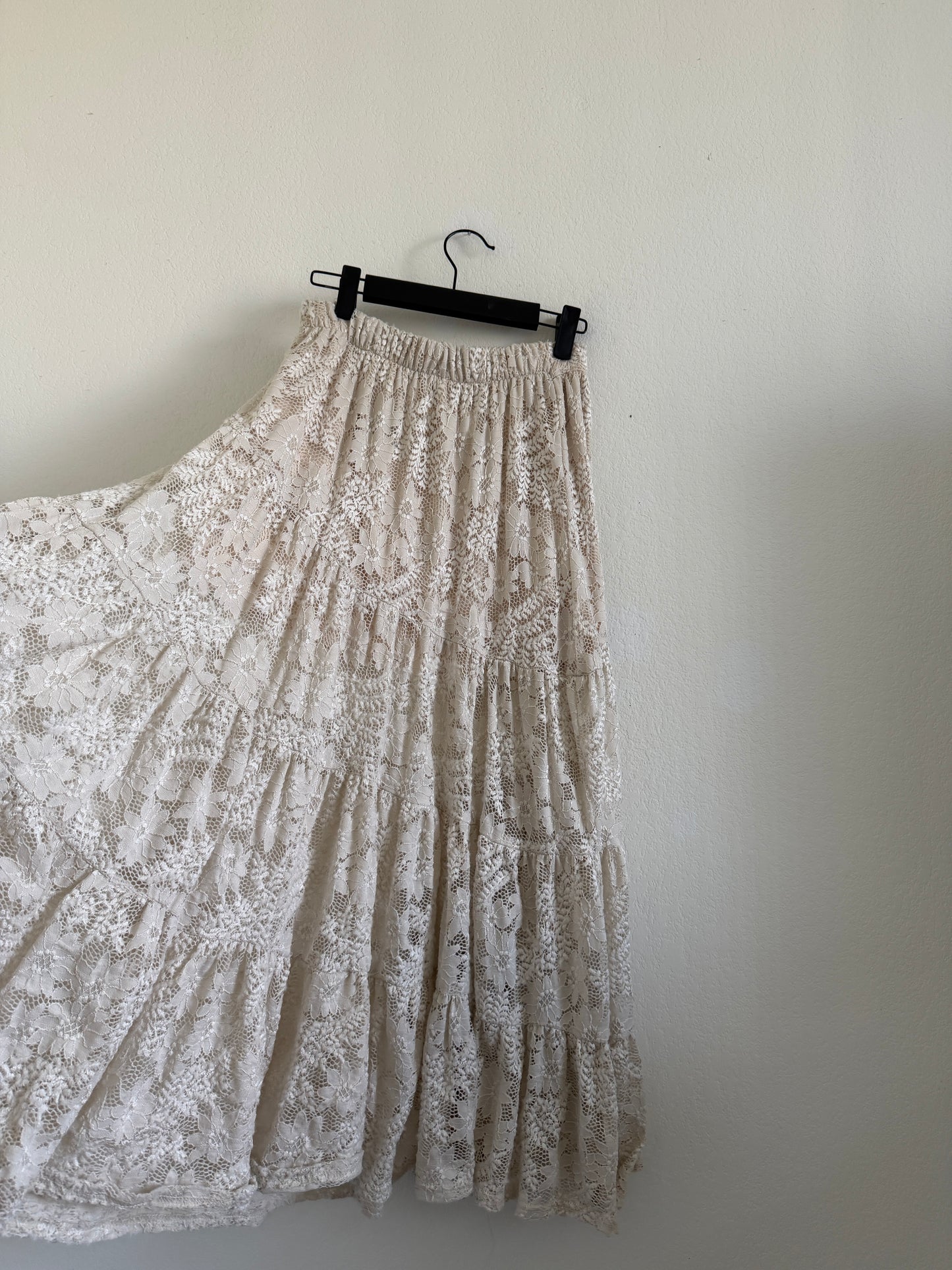 Beige Floral Maxi Skirt (S)