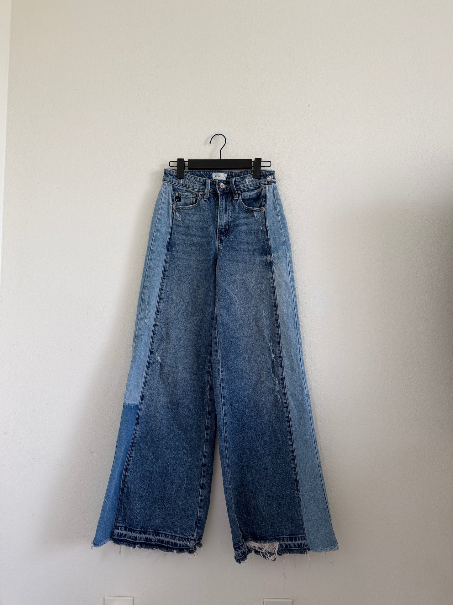 Split Color Wide Leg Jeans (26"W)