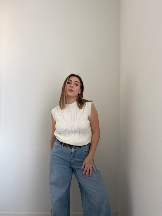 White Knit Vest (S)