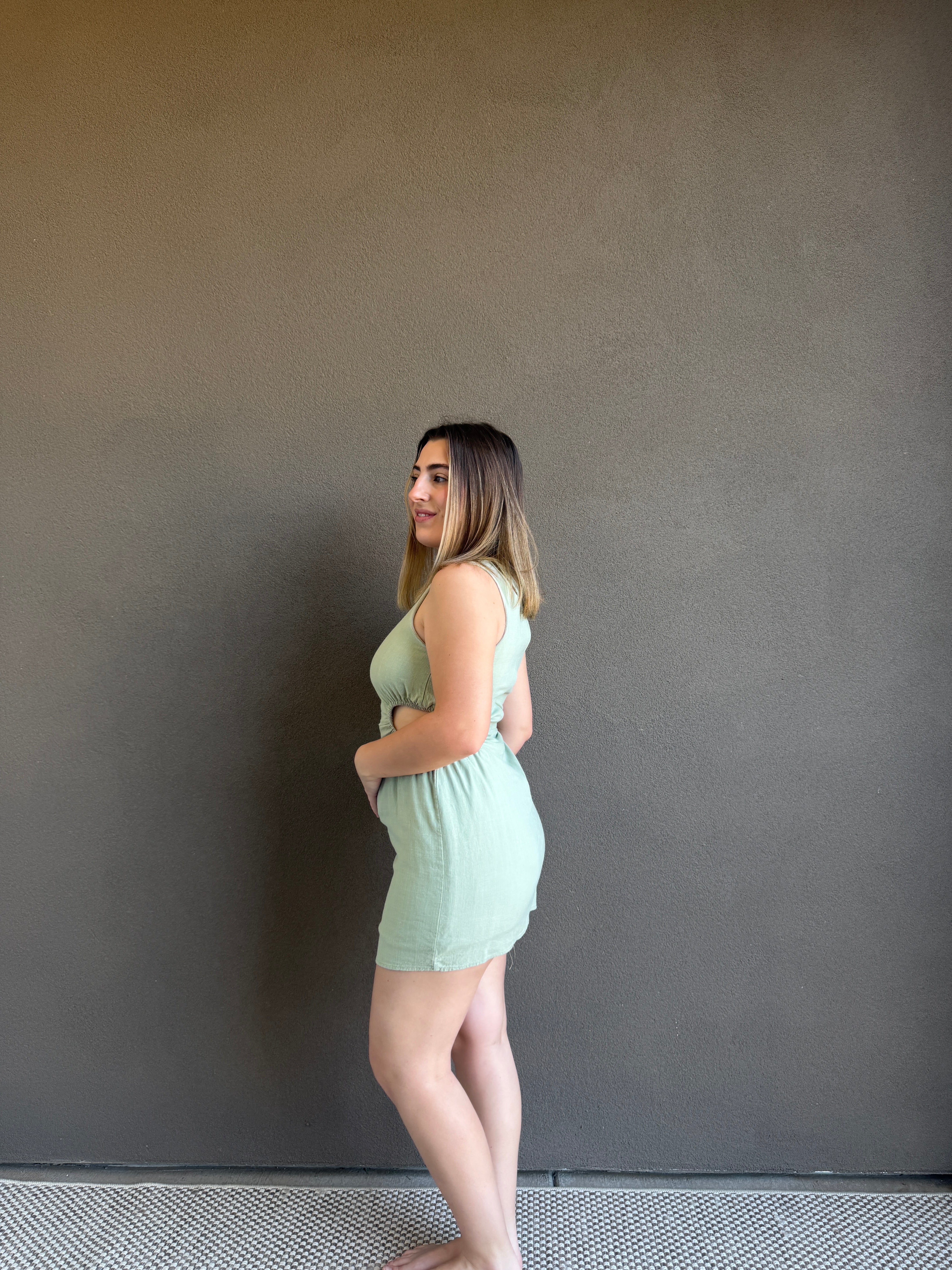 Sage Cut-out Mini Dress (8)
