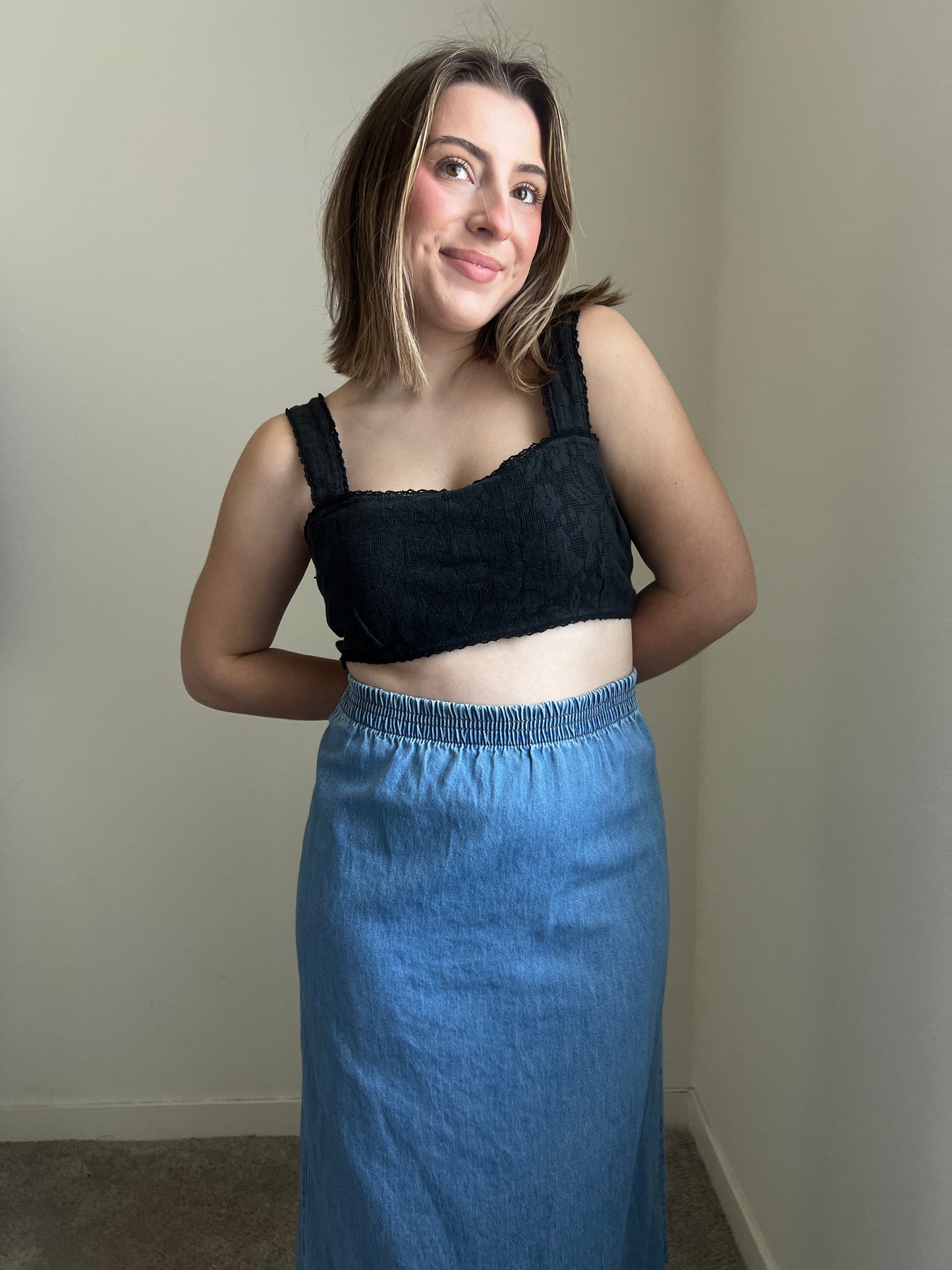 Denim Maxi Skirt (S)