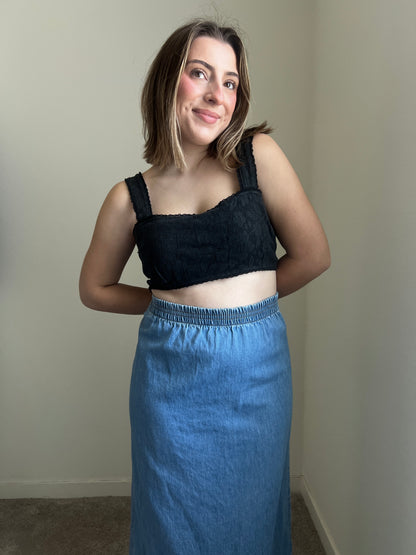 Denim Maxi Skirt (S)