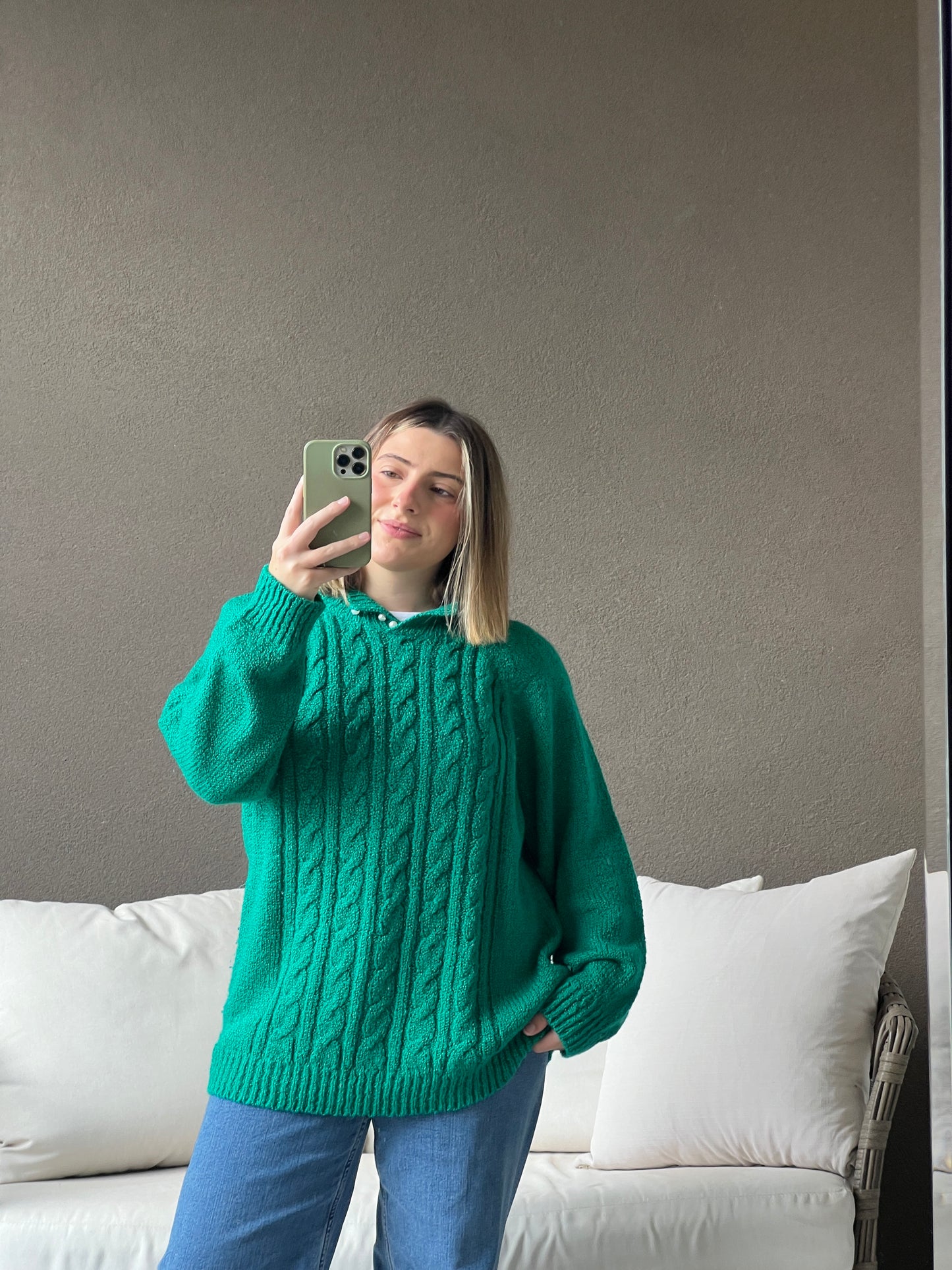 Vintage Emerald Sweater (L)