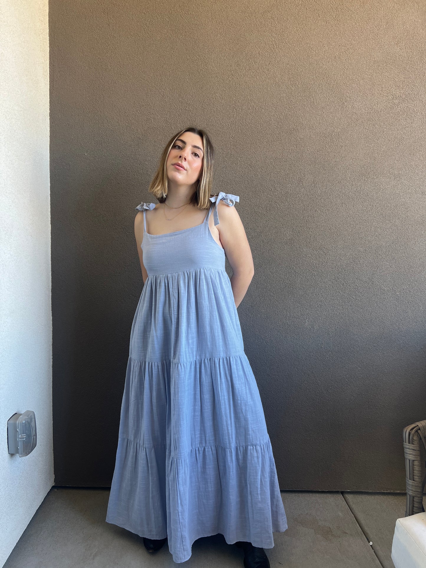 Sky Blue Tiered Dress (M)