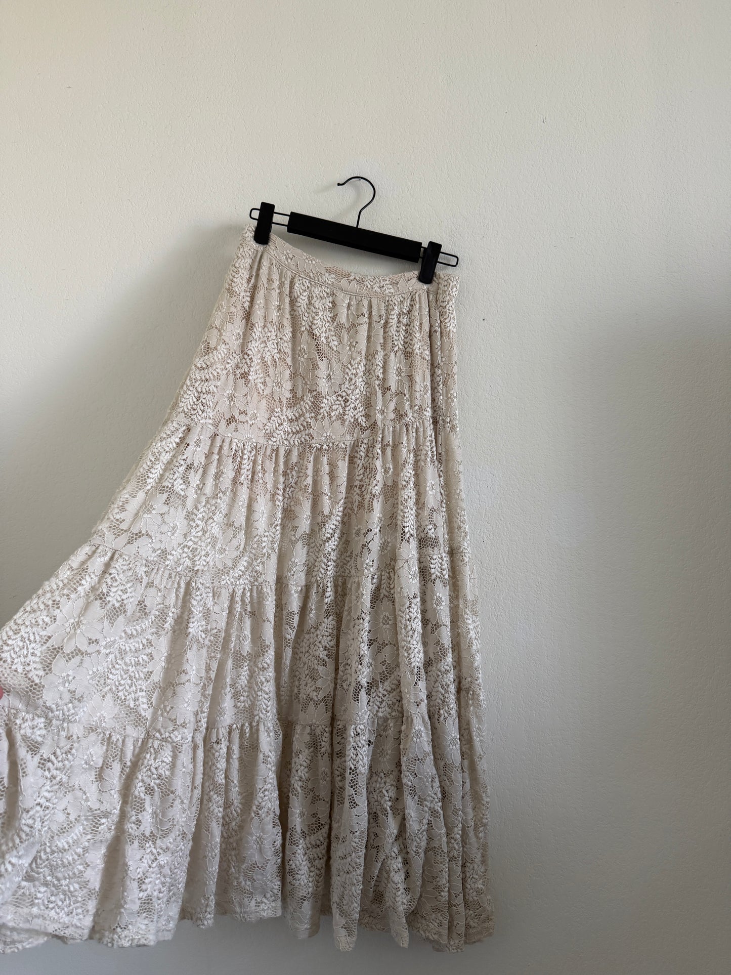 Beige Floral Maxi Skirt (S)