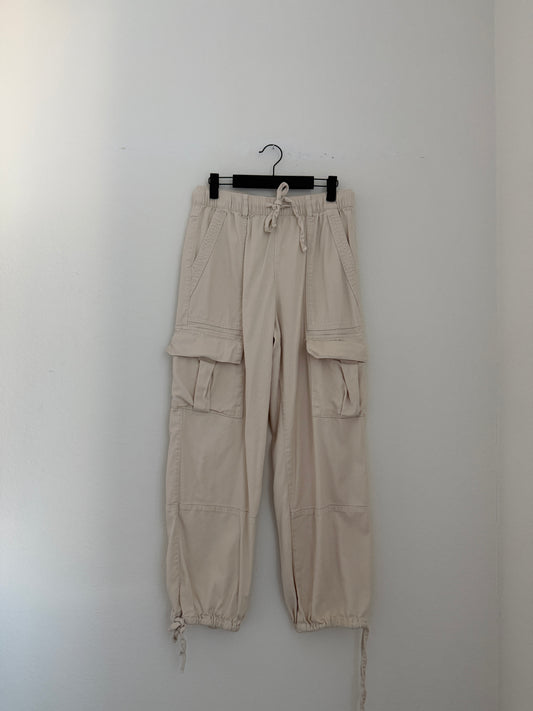 Cream Cargo Joggers (S)