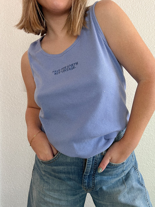 Save The Earth Buy Vintage Tank in Becky Blue (XL)