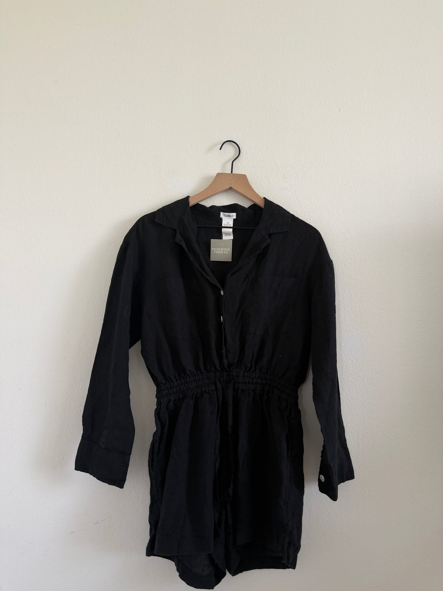 Black Linen Romper (XS)