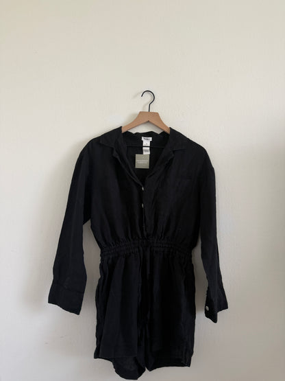 Black Linen Romper (XS)