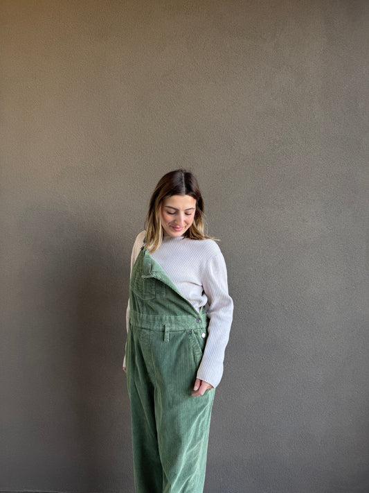 Vintage Green Corduroy Overalls (M)