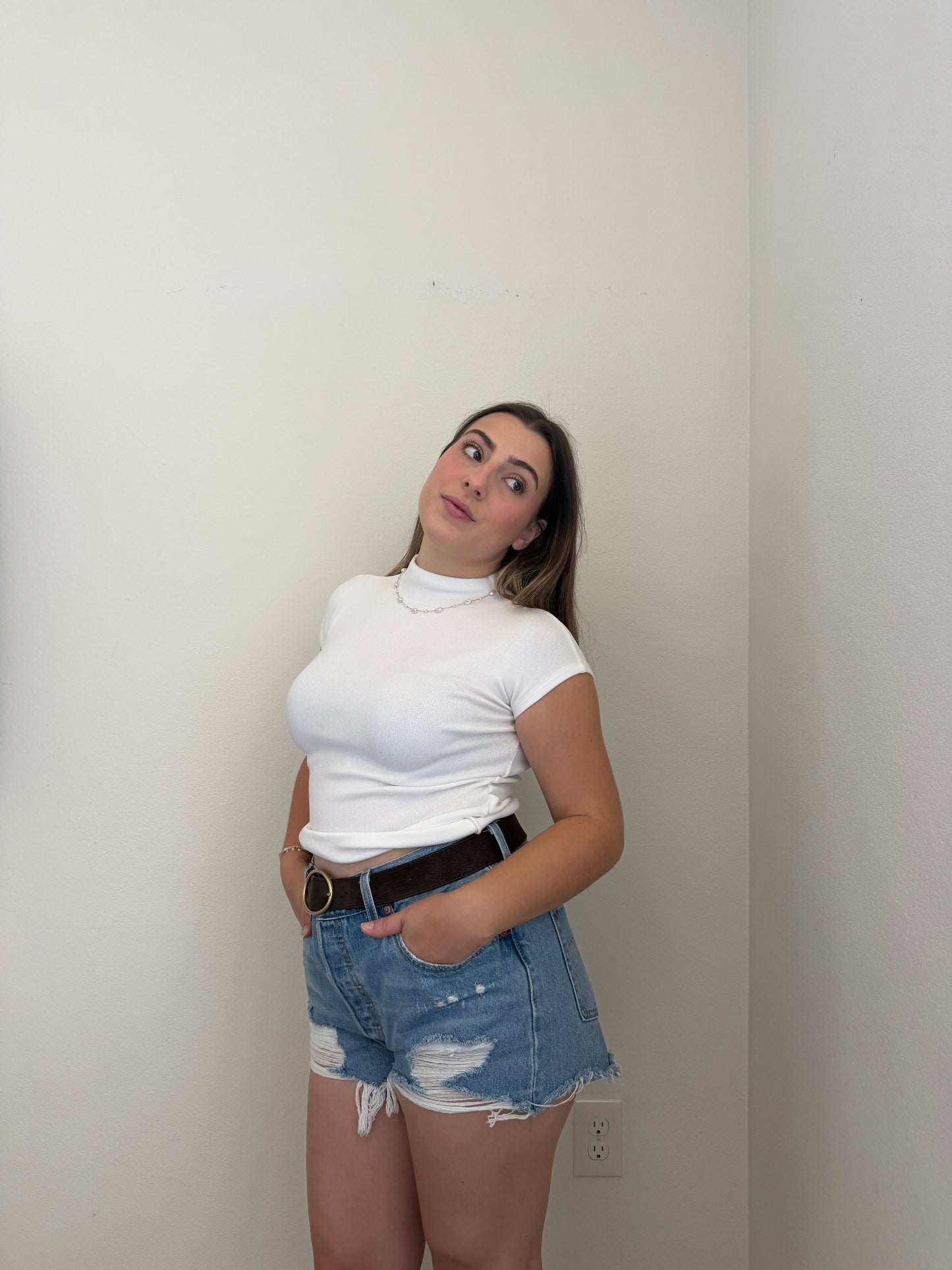 White Cap Sleeve Top (S)