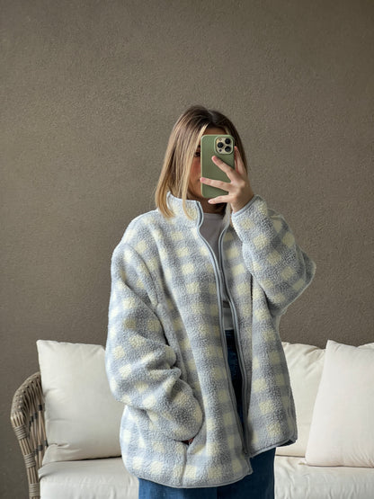 Blue Gingham Fleece (2X)