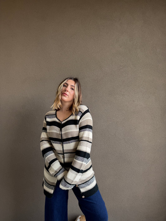 Vintage Striped Cardigan (M)