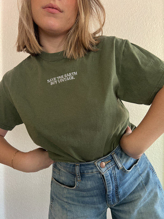 Save The Earth Buy Vintage Tee in Moss (M)