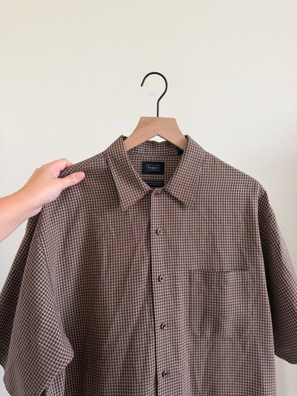 Brown Check Button Up (L)