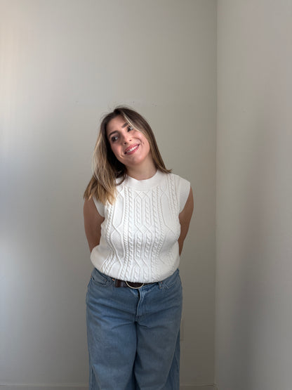White Knit Vest (S)