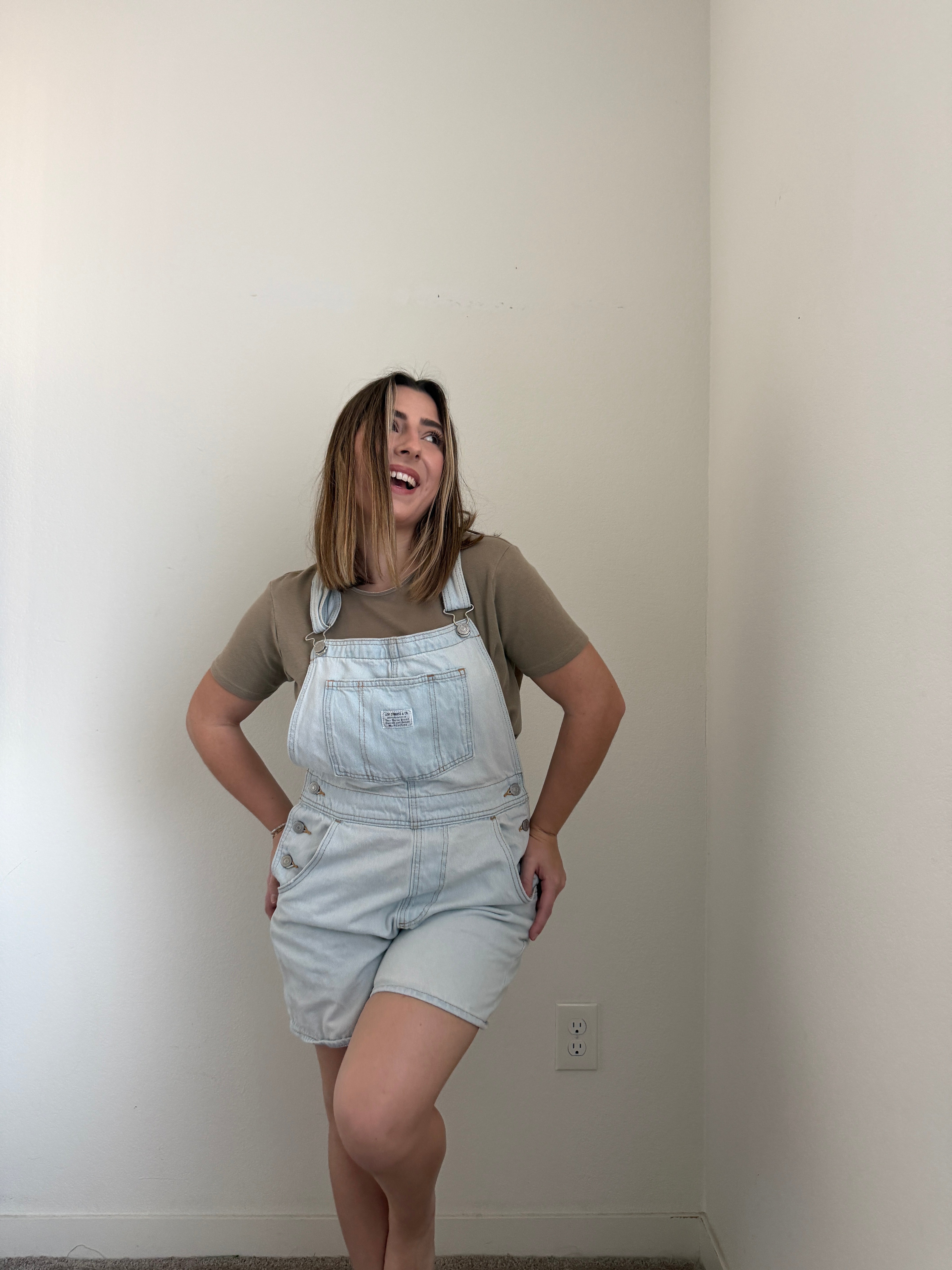 Levi's Light Wash Shortalls (M)