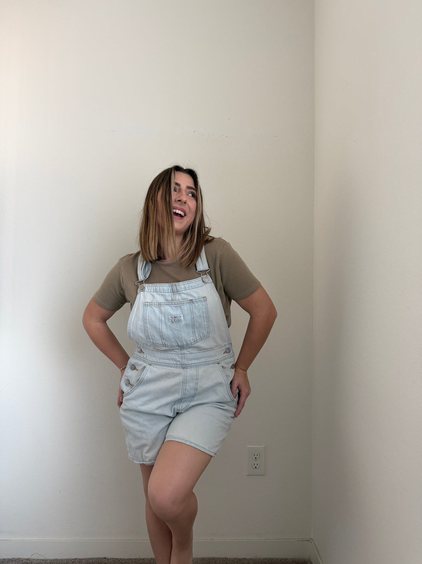 Levi's Light Wash Shortalls (M)