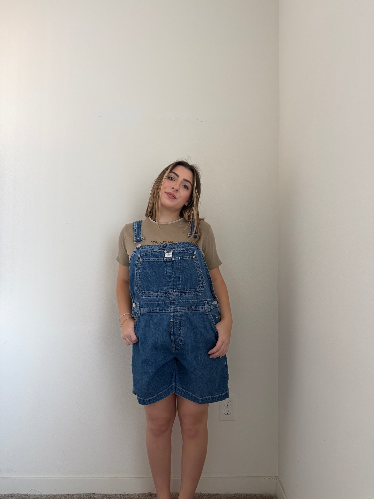 CK Dark Wash Shortalls (L)