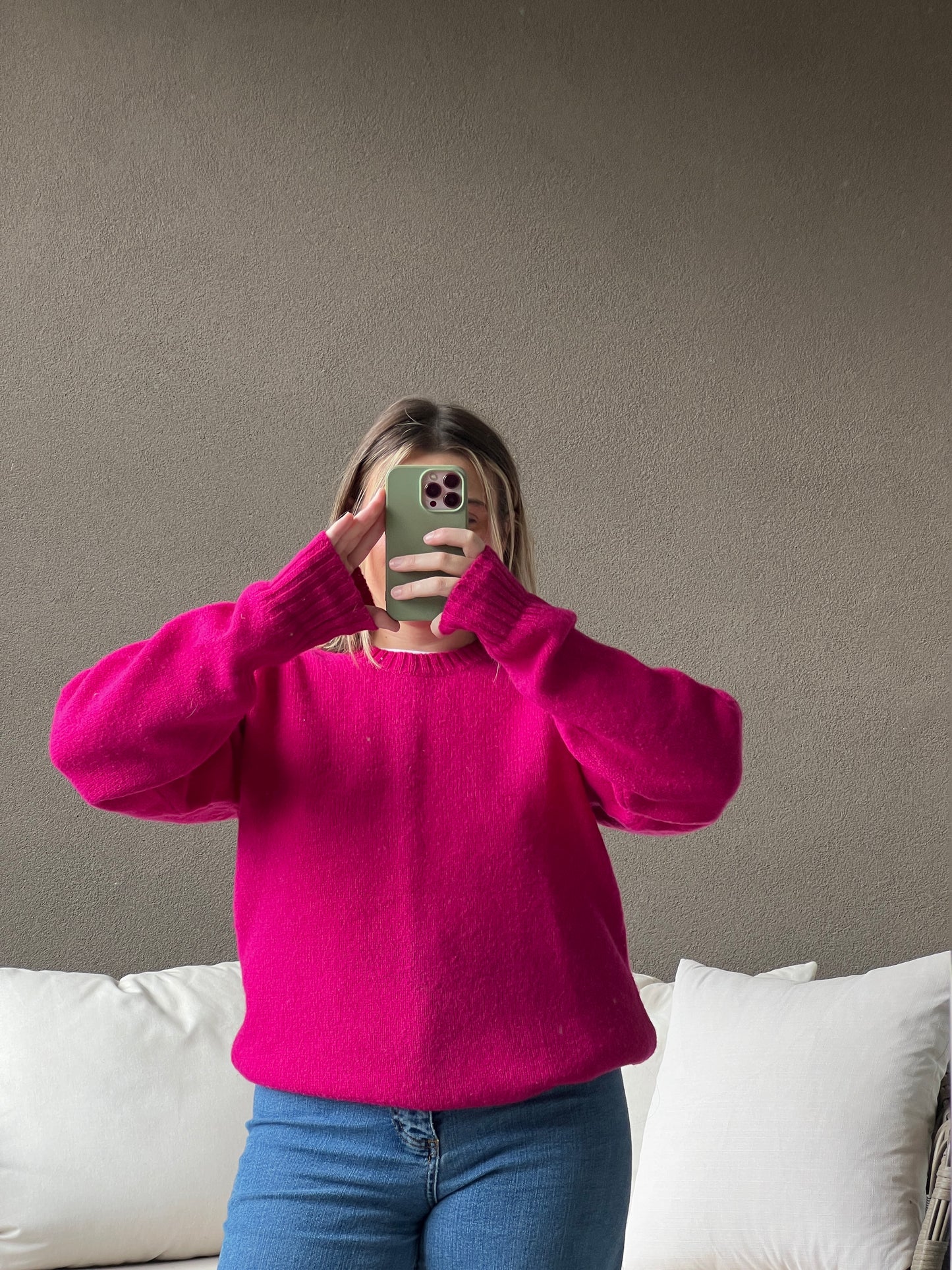 Hot Pink Wool Sweater (M)