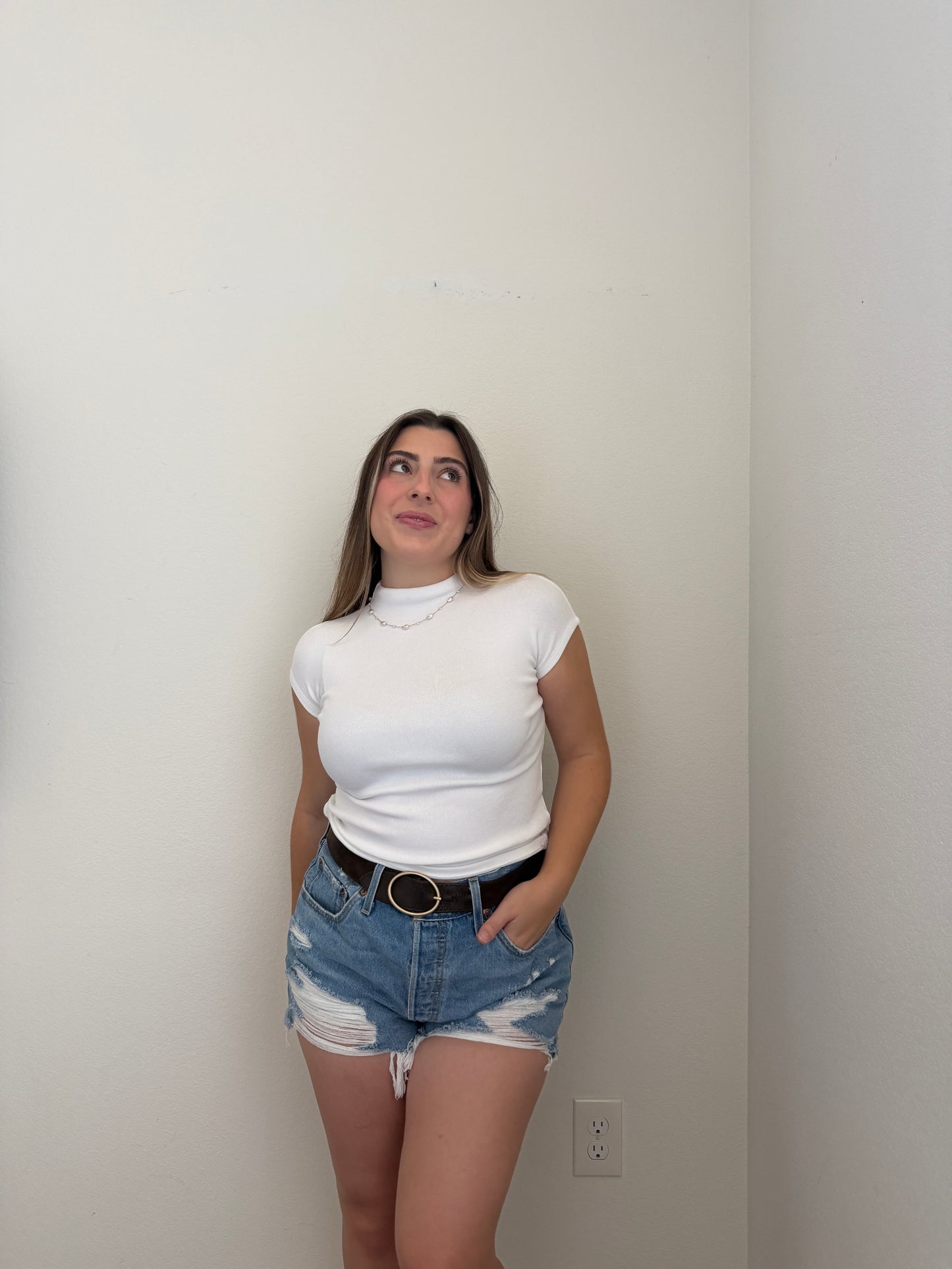 White Cap Sleeve Top (S)
