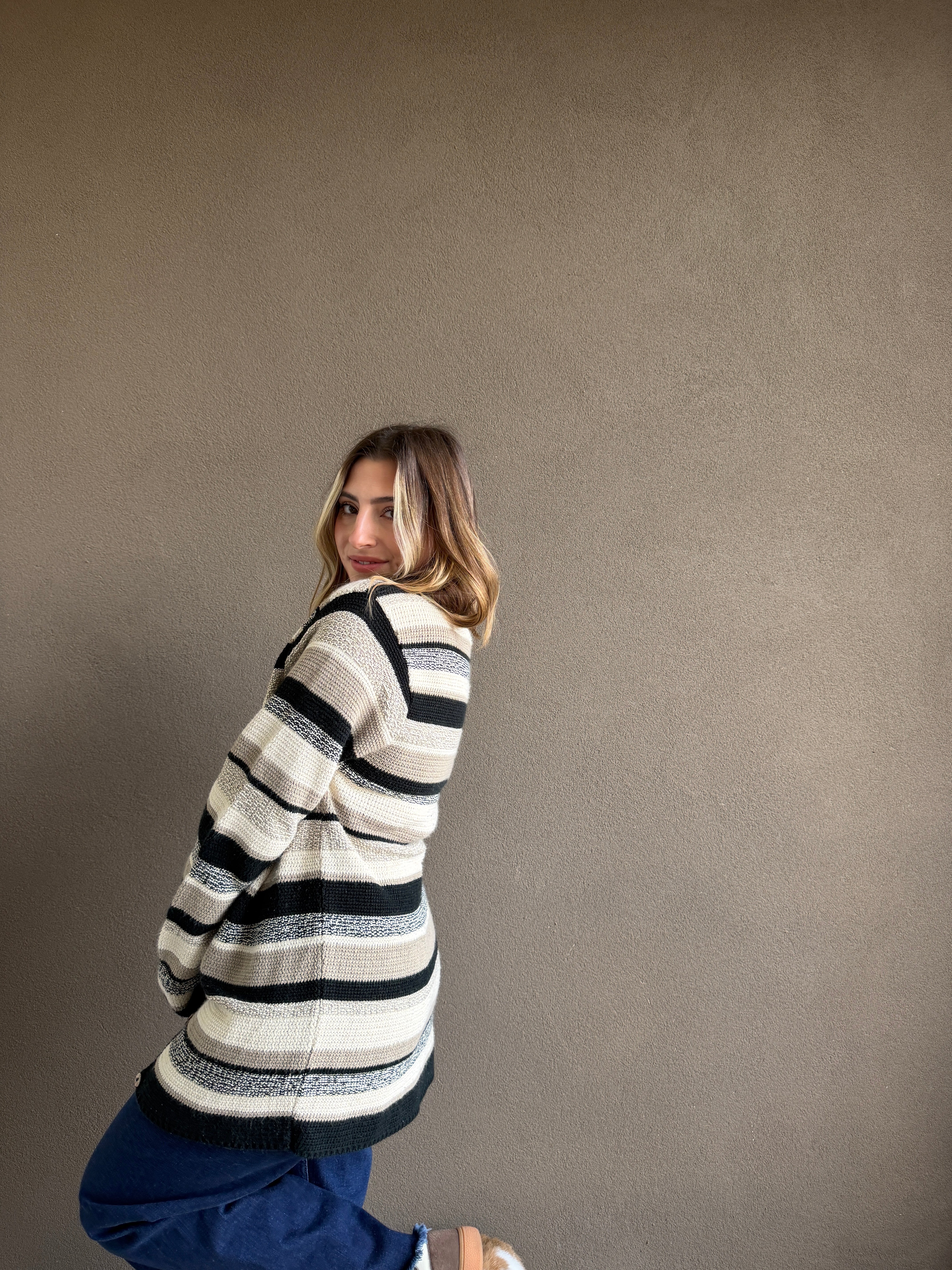 Vintage Striped Cardigan (M)