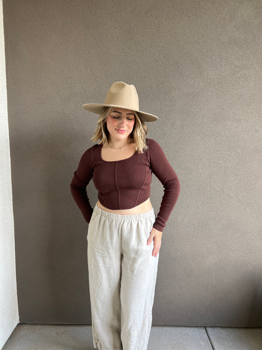 Brown Cropped Longsleeve (S)