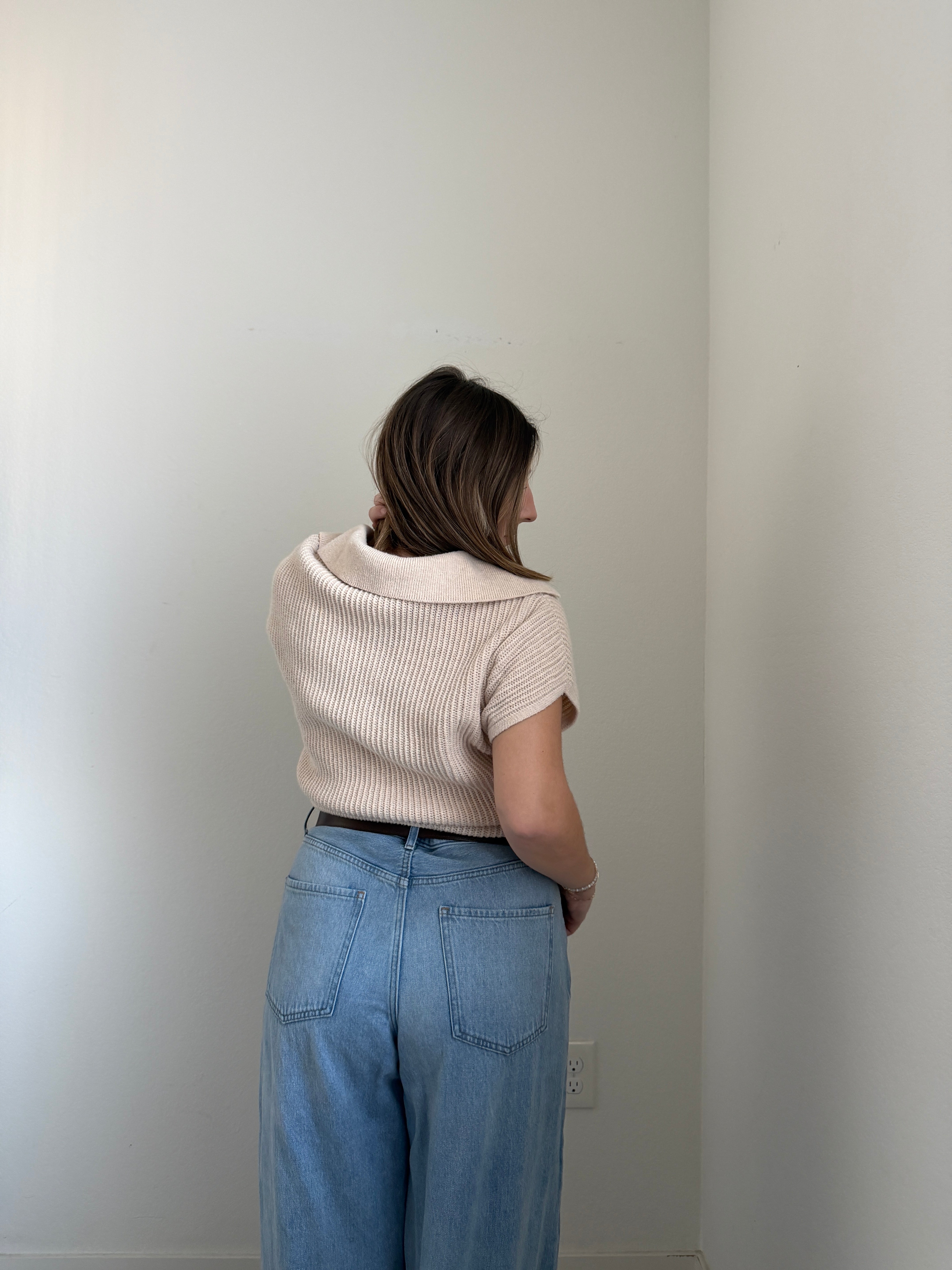 Collared Knit Blouse (S)