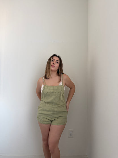 Sage Striped Romper (L)