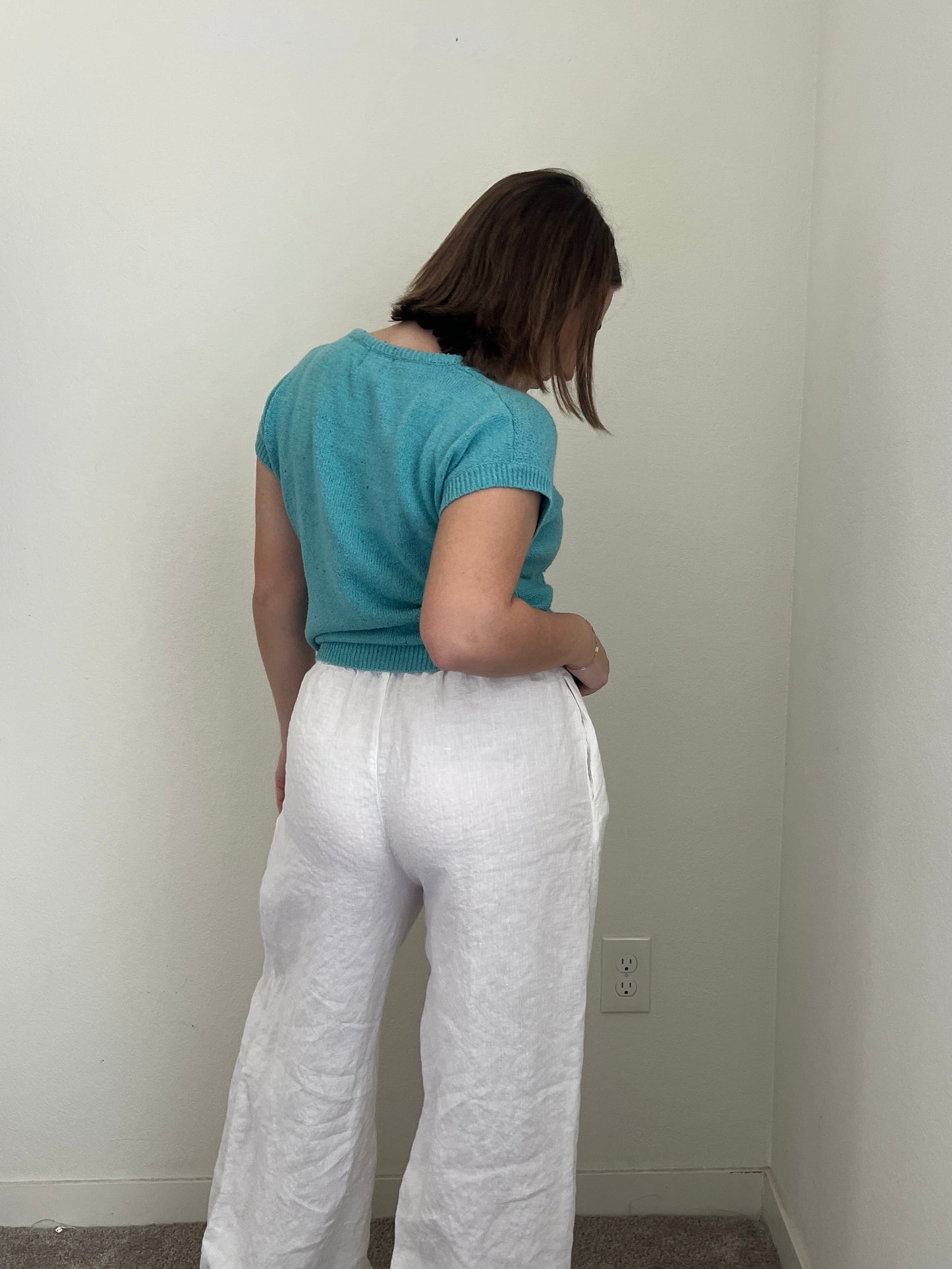 Blue Silk Blend Top (M)