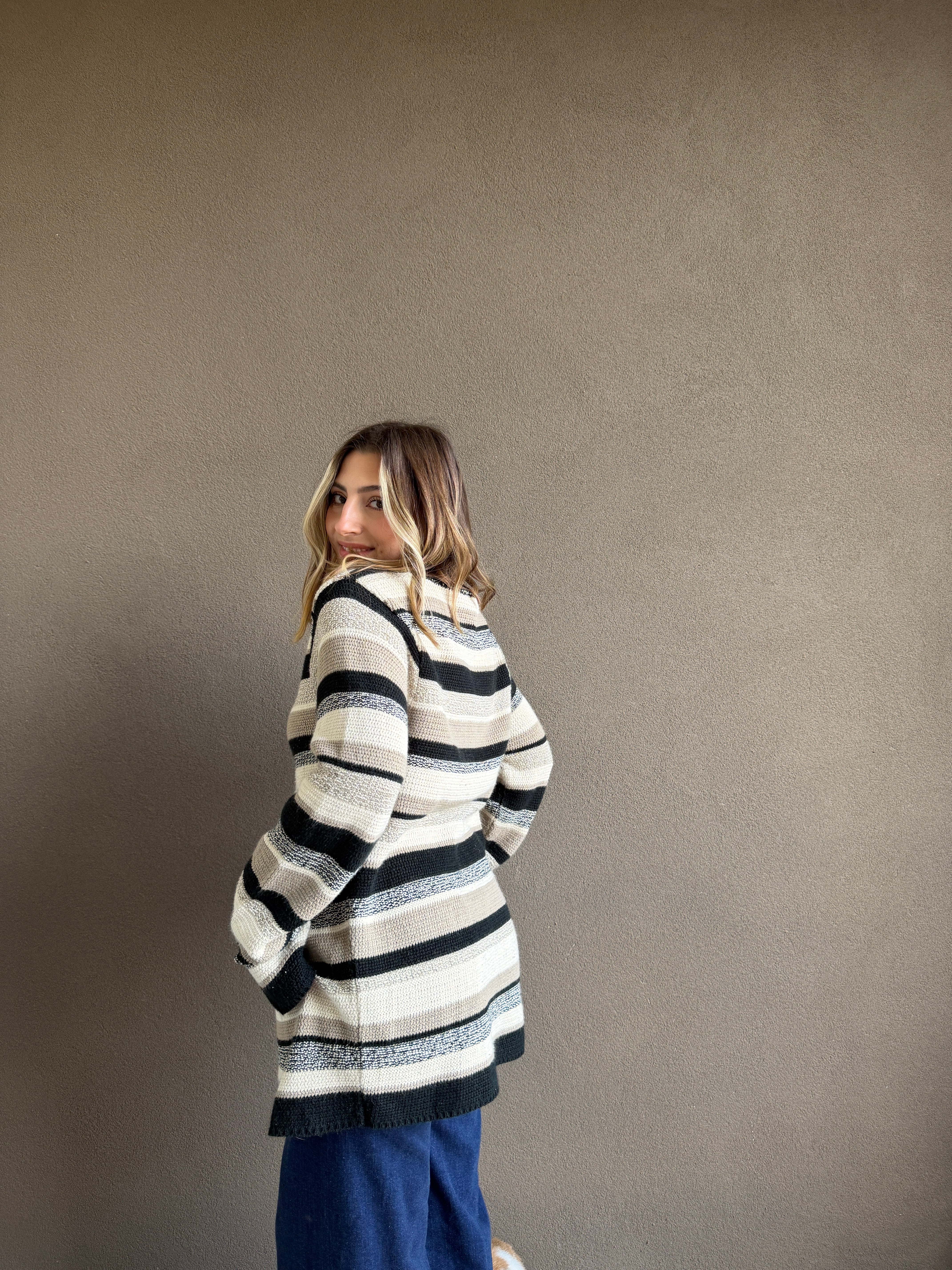 Vintage Striped Cardigan (M)