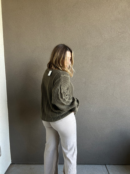 Vintage Moss Chunky Sweater (M)