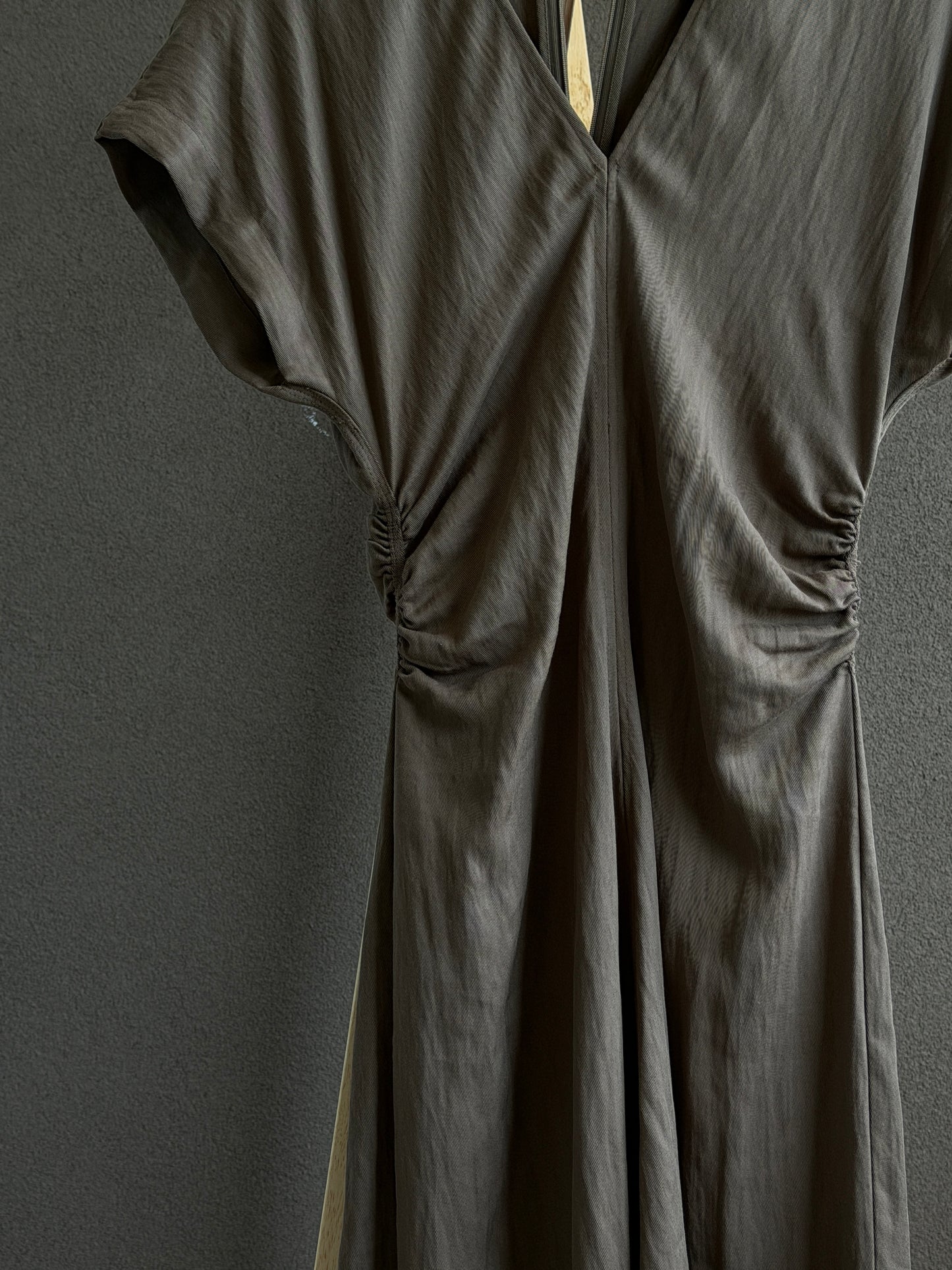 Mango Ruched Midi Dress (S)