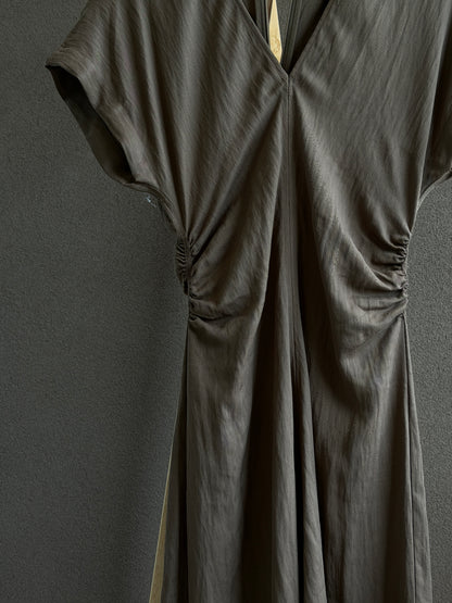 Mango Ruched Midi Dress (S)