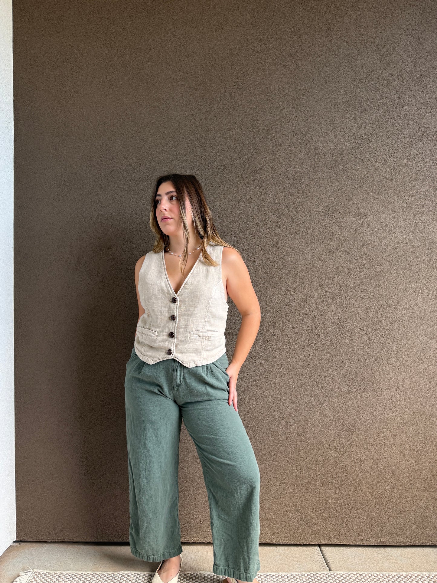 Green Wide Leg Pants (4)