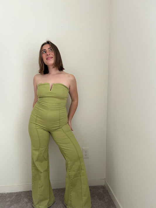Flared Green Jumpsuit (S)