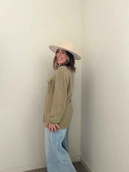 Green Soft Button Up (L)