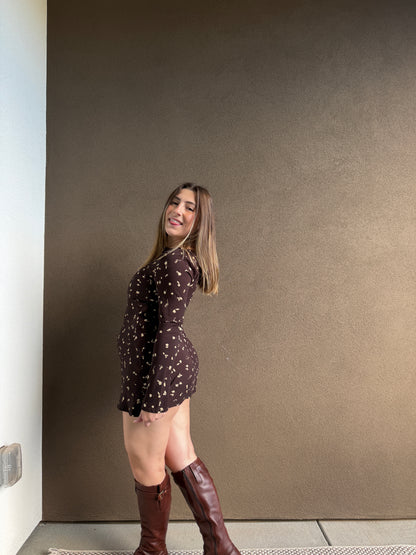 Faithfull Brown Floral Mini Dress (2)