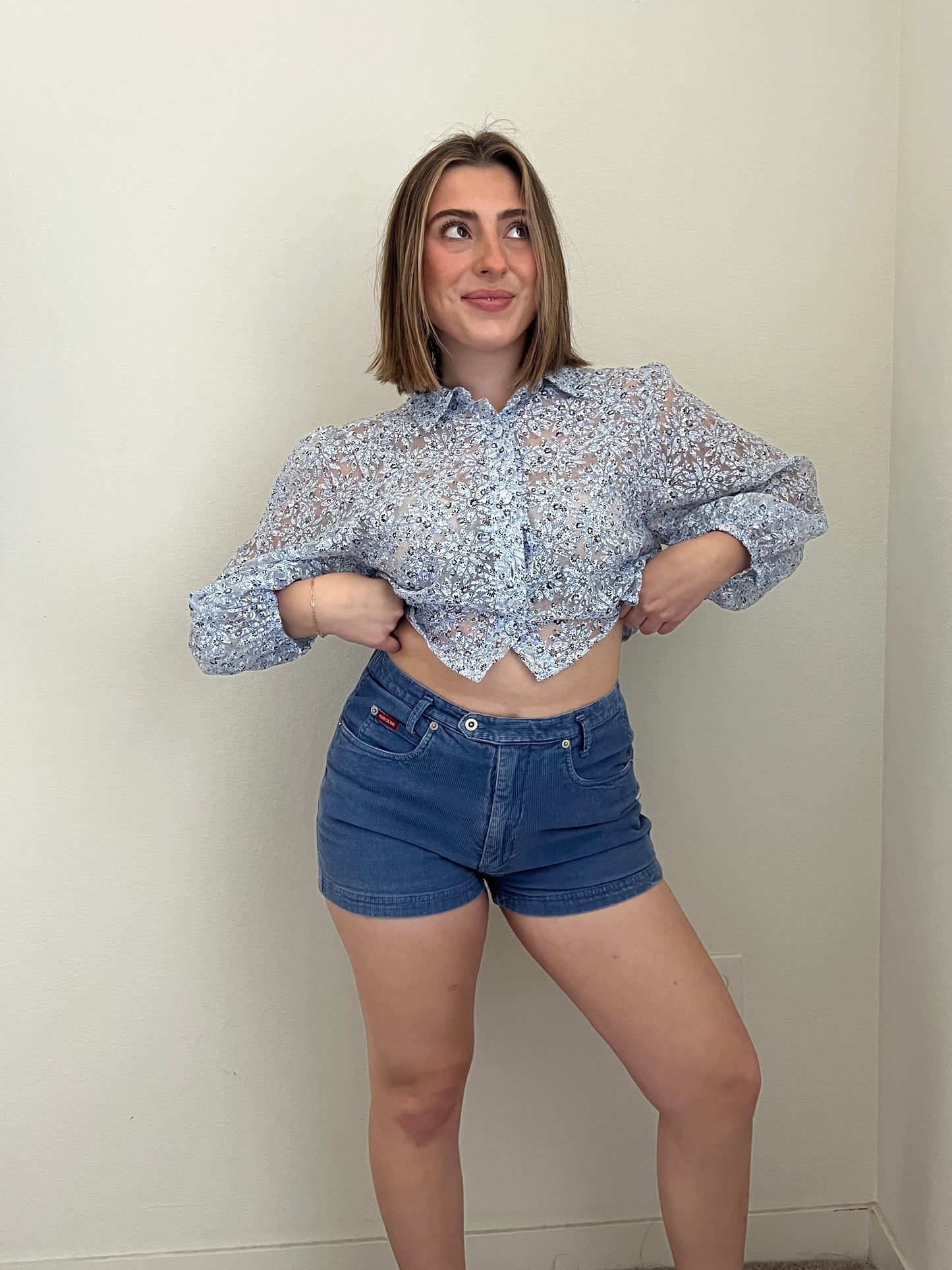 Blue Corduroy Shorts (28"w)